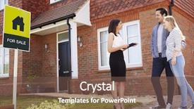  Presentation with realtor - PPT theme having realtor outside house for sale background and a violet colored foreground