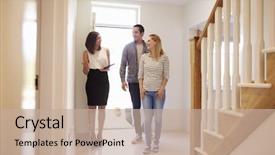  Presentation with realtor - Cool new presentation design with realtor showing young couple backdrop and a mint green colored foreground