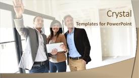  Presentation with realtor - Colorful PPT layouts enhanced with realtor visiting house under construction backdrop and a  colored foreground