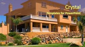  Presentation with house - Beautiful slide deck featuring realtor yellow - beautiful new house backdrop and a tawny brown colored foreground