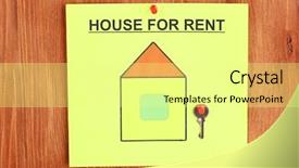  Presentation with realtor - Cool new PPT theme with realtor yellow - poster about renting the house backdrop and a  colored foreground
