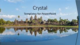  Presentation with cambodia - Cool new slide set with reap - panorama of famous cambodia landmark backdrop and a light blue colored foreground