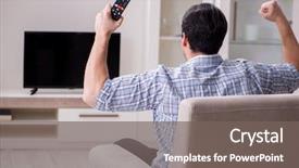  Presentation with man watching woman preparing vegetables - PPT layouts consisting of rear end - young man watching tv background and a  colored foreground