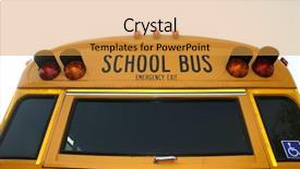  Presentation with school bus - Theme with rear end of school bus background and a gold colored foreground
