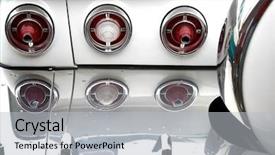  Presentation with classic car - Presentation featuring rear lamps of classic car background and a light gray colored foreground