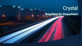  Presentation with traffic light - Beautiful slides featuring rear lamps of the car backdrop and a ocean colored foreground