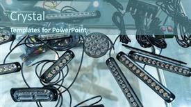  Presentation with buses - Presentation theme enhanced with rear-light-for-truck-buses background and a ocean colored foreground