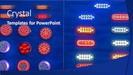  Presentation with buses - Presentation design with rear-light-for-truck-buses background and a navy blue colored foreground