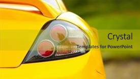  Presentation with car - Presentation design consisting of rear light of yellow car background and a gold colored foreground