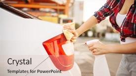  Presentation with policia lights of police car - PPT layouts featuring rear lights of the car background and a lemonade colored foreground