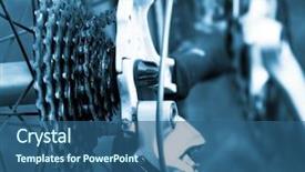  Presentation with mountain bike - Theme featuring rear mountain bike cassette background and a ocean colored foreground