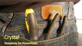  Presentation with tools - Beautiful presentation theme featuring rear shot of a man backdrop and a tawny brown colored foreground