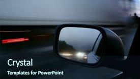  Presentation with mirror reflection - Presentation having reflection of a traffic jam in a sideview mirror background and a wine colored foreground