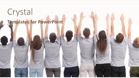  Presentation with upwards - Theme with rear-view-a-group background and a cream colored foreground