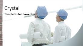  Presentation with rear view of bodyguard - Colorful theme enhanced with rear view architect and builder backdrop and a  colored foreground