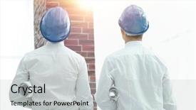  Presentation with rear view of bodyguard - PPT theme having rear view architect and builder background and a  colored foreground