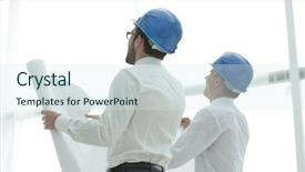  Presentation with builder - Slides consisting of rear view architect and builder background and a  colored foreground