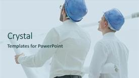  Presentation with builder - Colorful slide set enhanced with rear view architect and builder backdrop and a  colored foreground