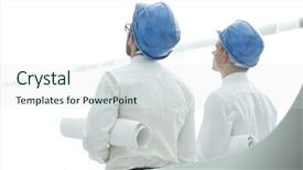  Presentation with rear view mirror - Presentation theme featuring rear view architect and builder background and a  colored foreground