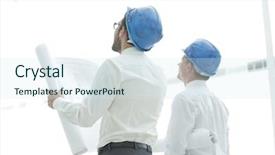  Presentation with rear view of bodyguard - Theme enhanced with rear view architect and builder background and a  colored foreground