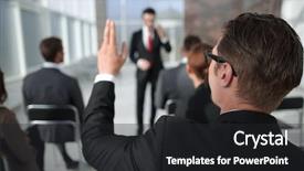  Presentation with speaker - Beautiful slides featuring rear view business seminar listener backdrop and a dark gray colored foreground