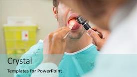  Presentation with rear view of bodyguard - Slide deck enhanced with patient's tongue in hospital background and a seafoam green colored foreground