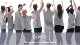  Presentation with rear view of bodyguard - Presentation design consisting of rear-view-happy-guy background and a gray colored foreground