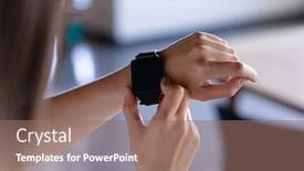  Presentation with smartwatch - Theme having rear-view-mid-section background and a coral colored foreground