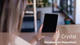  Presentation with smartwatch - Slides enhanced with rear-view-mid-section background and a coral colored foreground