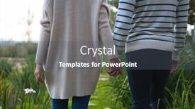  Presentation with home garden - Presentation theme enhanced with rear-view-mid-section background and a ocean colored foreground