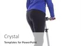  Presentation with electric scooter - Audience pleasing PPT theme consisting of rear-view-modern-elderly-woman backdrop and a white colored foreground