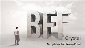  Presentation with attention - Slides consisting of rear-view-of-a-businessman background and a light gray colored foreground