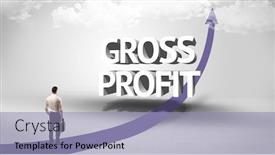  Presentation with business profit - Slide deck featuring rear-view-of-a-businessman background and a light blue colored foreground