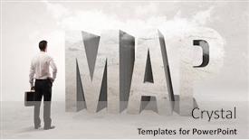  Presentation with attention - Slide deck enhanced with rear-view-of-a-businessman background and a light gray colored foreground