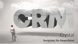  Presentation with crm - Audience pleasing theme consisting of rear-view-of-a-businessman backdrop and a light gray colored foreground
