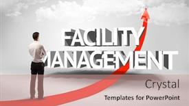  Presentation with facility management - Slide set featuring rear-view-of-a-businessman background and a coral colored foreground