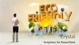  Presentation with environmental - Cool new slide deck with rear-view-of-a-businessman backdrop and a soft green colored foreground