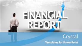 Presentation with financial report - Beautiful PPT theme featuring rear-view-of-a-businessman backdrop and a teal colored foreground