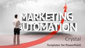  Presentation with automation - Slide set with rear-view-of-a-businessman background and a coral colored foreground