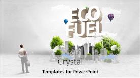  Presentation with fuel - Colorful presentation enhanced with rear-view-of-a-businessman backdrop and a white colored foreground