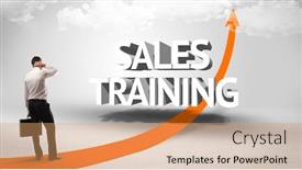  Presentation with business training - Presentation theme consisting of rear-view-of-a-businessman background and a coral colored foreground