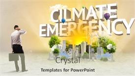  Presentation with environmental - Audience pleasing presentation design consisting of rear-view-of-a-businessman backdrop and a soft green colored foreground