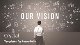  Presentation with business vision - Slide set featuring rear-view-of-a-businessman background and a gray colored foreground