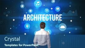  Presentation with architecture - Cool new slide set with rear-view-of-a-businessman backdrop and a ocean colored foreground