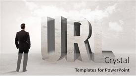  Presentation with attention - Presentation theme featuring rear-view-of-a-businessman background and a light gray colored foreground