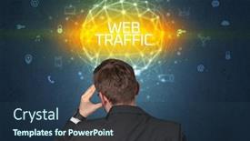  Presentation with web security - Beautiful presentation design featuring rear-view-of-a-businessman backdrop and a ocean colored foreground