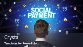  Presentation with payment - PPT theme consisting of rear-view-of-a-businessman background and a tawny brown colored foreground