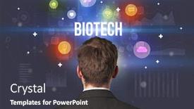  Presentation with biotech - Presentation design enhanced with rear-view-of-a-businessman background and a dark gray colored foreground
