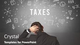  Presentation with taxes - Beautiful slide set featuring rear-view-of-a-businessman backdrop and a dark gray colored foreground