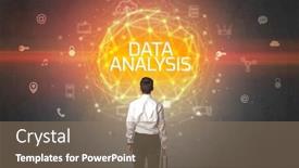  Presentation with data analysis - Beautiful slide set featuring rear-view-of-a-businessman backdrop and a coral colored foreground